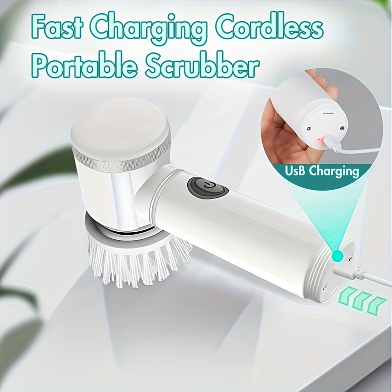 Auto Electric Spin Scrubber Cordless Bathroom Cleaning Brush Rotating  Scrubber