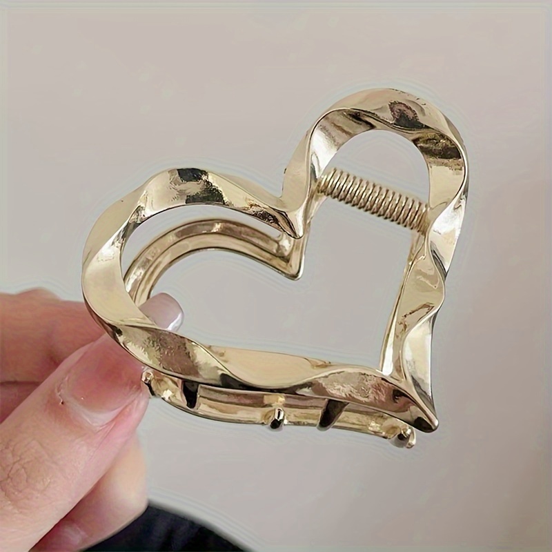 European And American New Metal Hairpin Love Heart Temperament Easy Women's Hair Additions Fashion Elegant Hair Clip