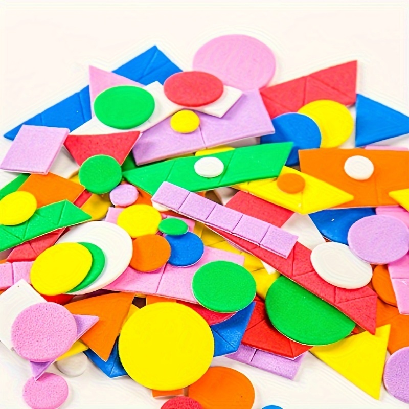 Stickers Foam Sticker Adhesive Geometric Sponge Kids Eva Shape Shapes Self  Mini Diy Craft Children Geometry Assorted 