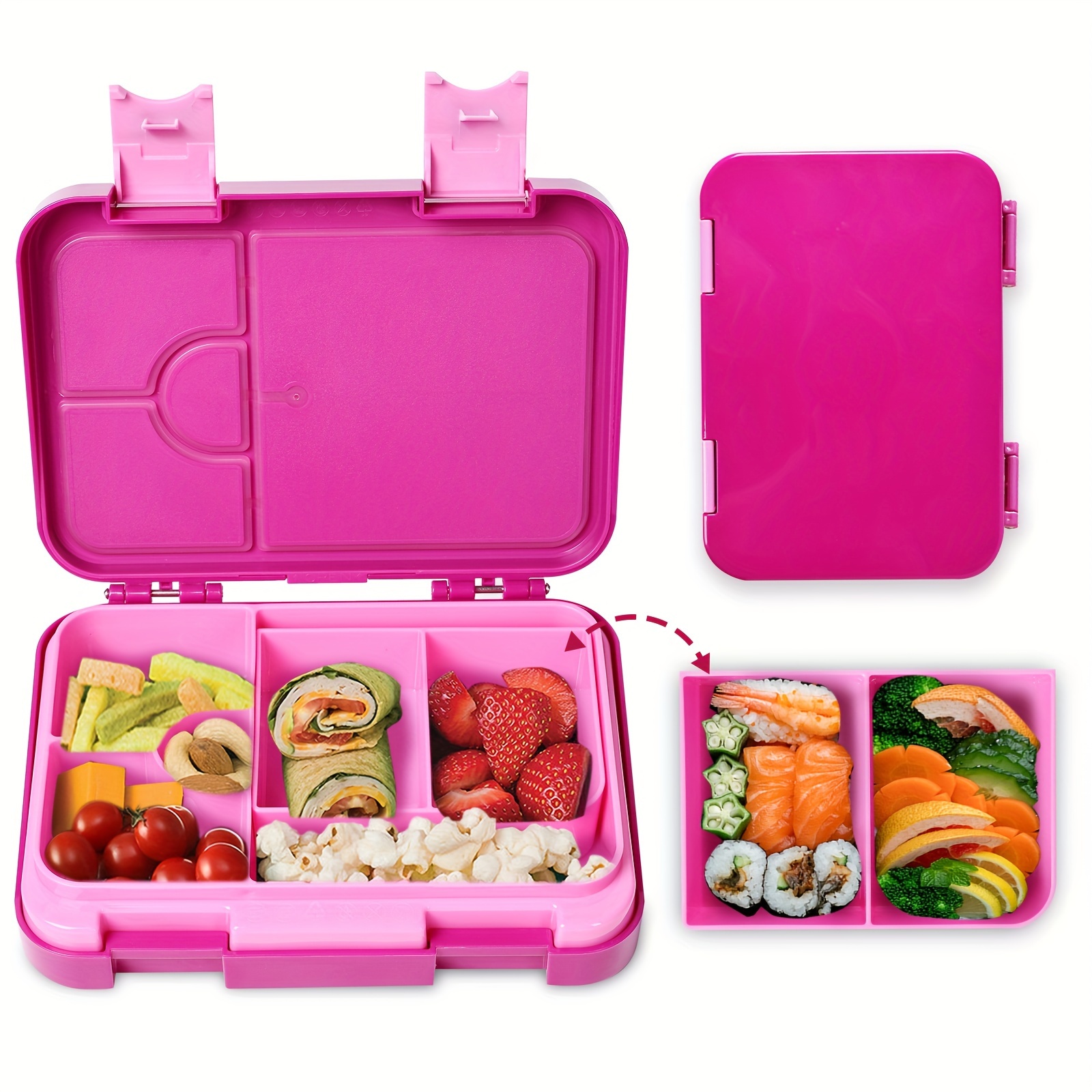Bento Box Leak Proof 6 Compartment Bento Box Lunch Box With - Temu