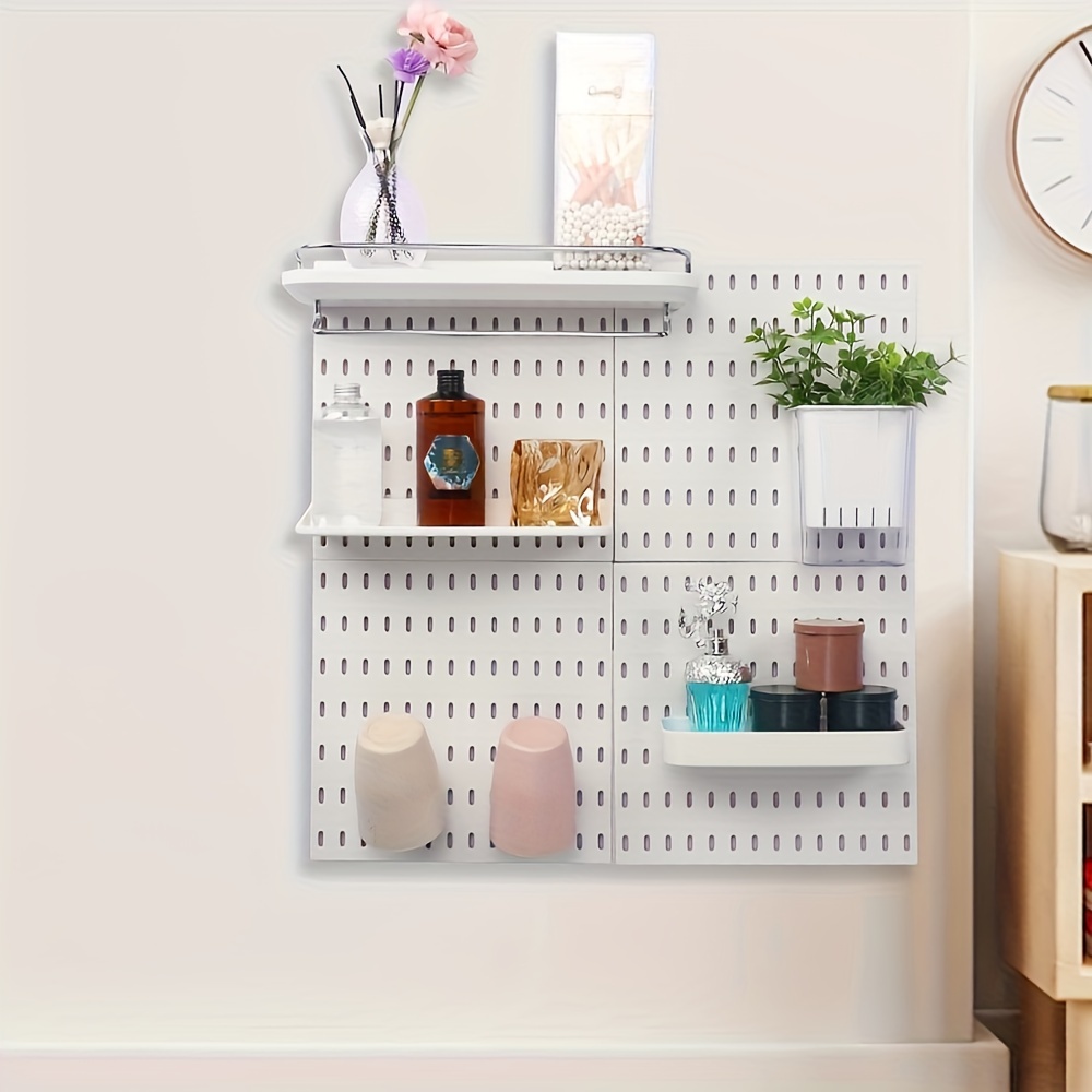 IKEA White Pegboard + Accessories, Wall Mount Storage Rack Organizer Home  Office
