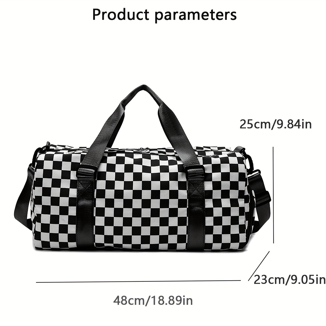 Twenty Four 21 inchTravel Duffel Bag Checkered Bag Weekend Overnight Luggage Shoulder Bag for Men Women -Brown Checkered Mothers Day Gifts, Adult