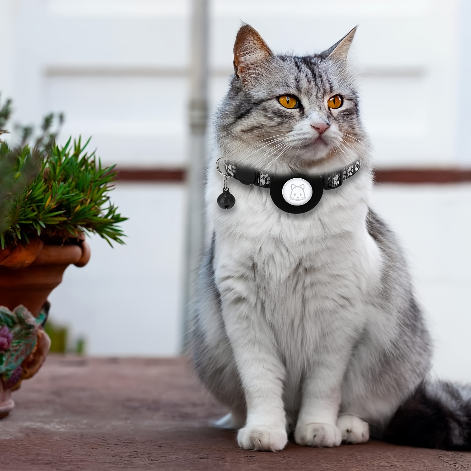 Collar de gato Airtag, collar de gato reflectante con campana y
