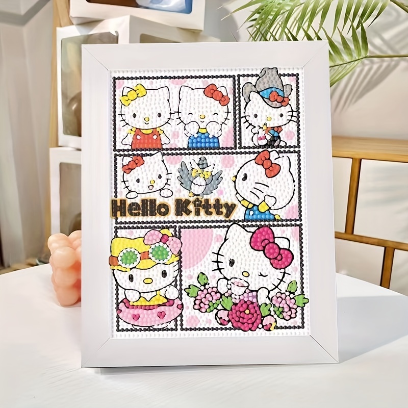 Diamond Painting Kit Hello Kitty Full Round Diamond - Temu