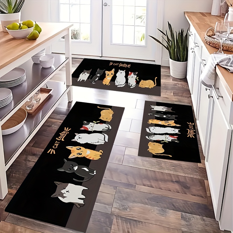 2pcs Anti Fatigue Kitchen Rug Set Cushioned Kitchen Floor Mats