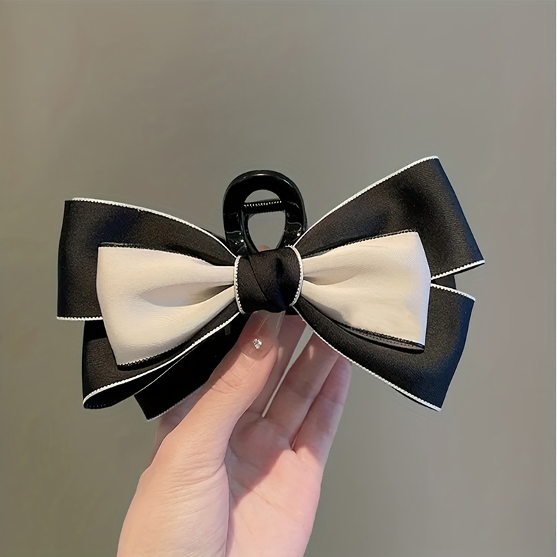 1pc/2pcs Fashionable And Elegant Double-Sided Large Bow Hair Additions Hairpin, Princess Temperament Shark Clip, Large High-End Versatile Women'S Hair Additions Headwear