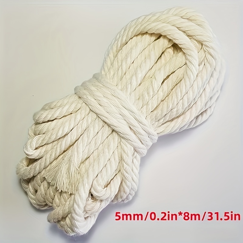 Braided Cotton Rope - 5 mm white