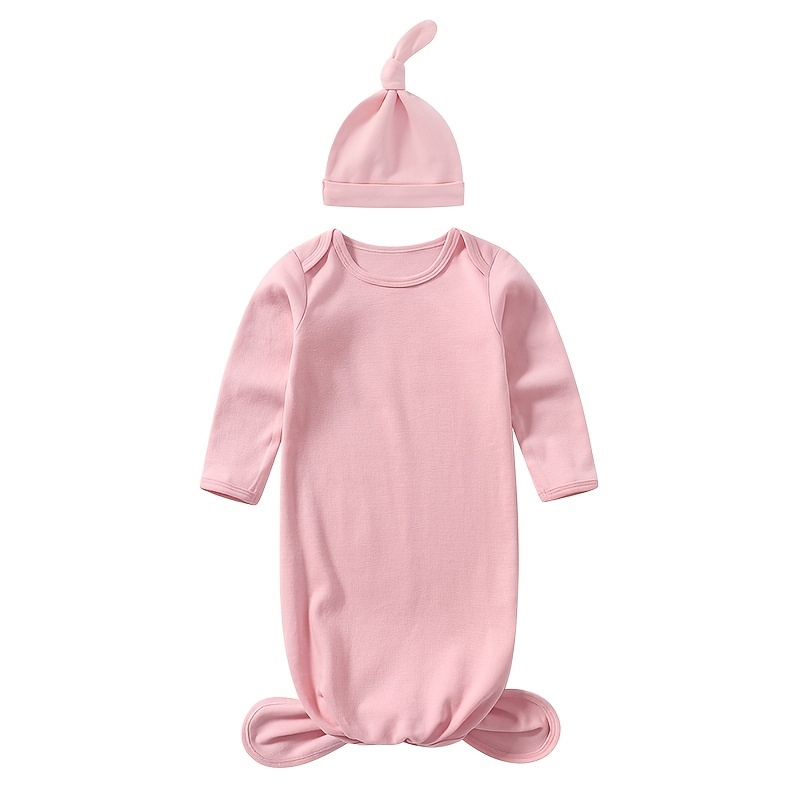 Spring Summer Baby Pajamas with Hat Set