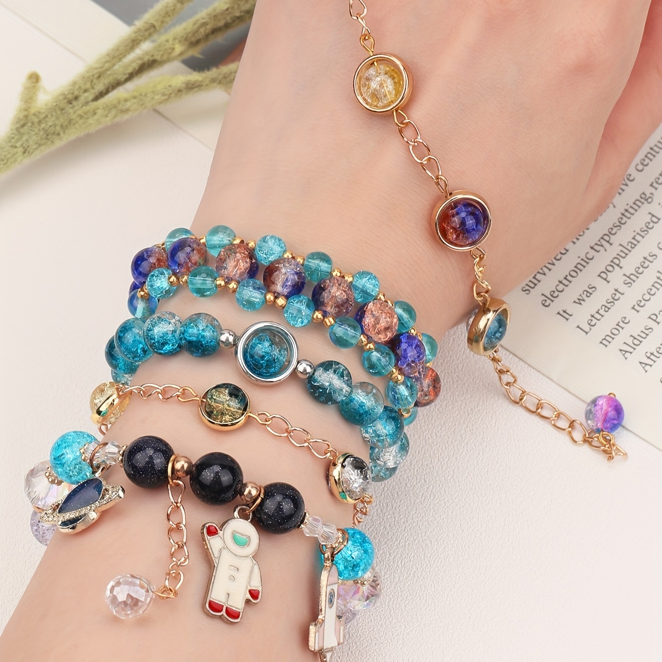 DIY Crystal Bracelet Set Dazzling Colorful DIY Crystal Beaded