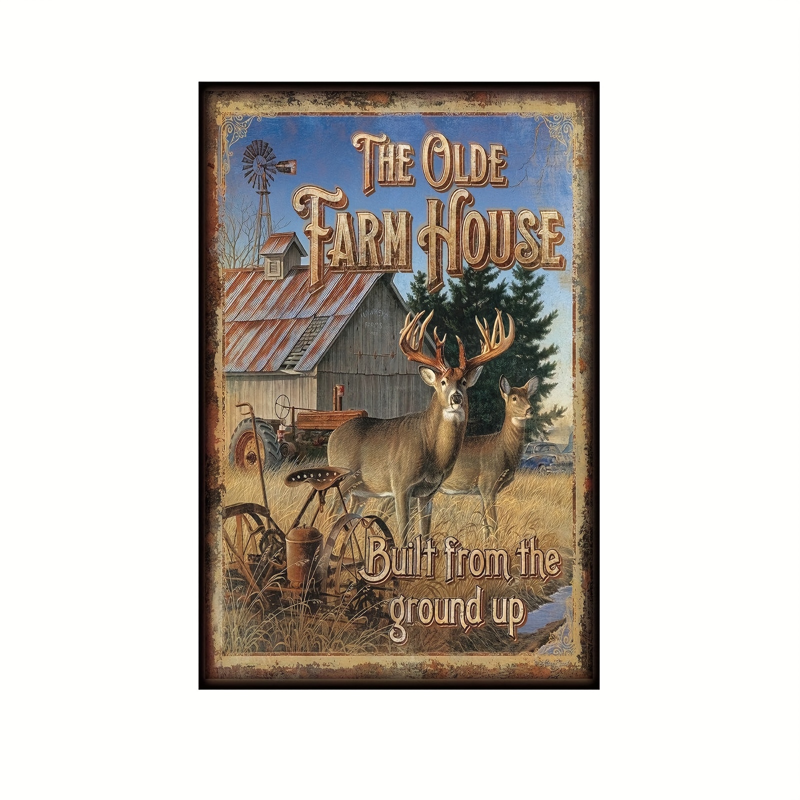 Olde Farmhouse Tin Sign Nostalgic Vintage Metal Wall Decor Temu Portugal