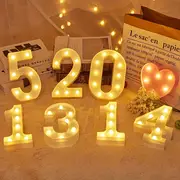 1pc, Individual LED Marquee Light Up Letters & Numbers - Signage For Home Decor, Events & Parties, Birthday, Wedding Party, Christmas Lamp Home Bar Decoration- Battery Powered, Warm White Illumination, 26 Letters & 10 Numerals Party Decor Supplies details 5