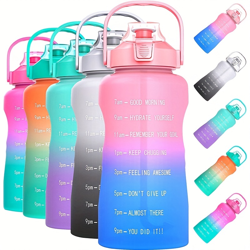 2L BPA-Free Plastic Water Bottle with Straw and 8 Time Markers Daily  Hydration