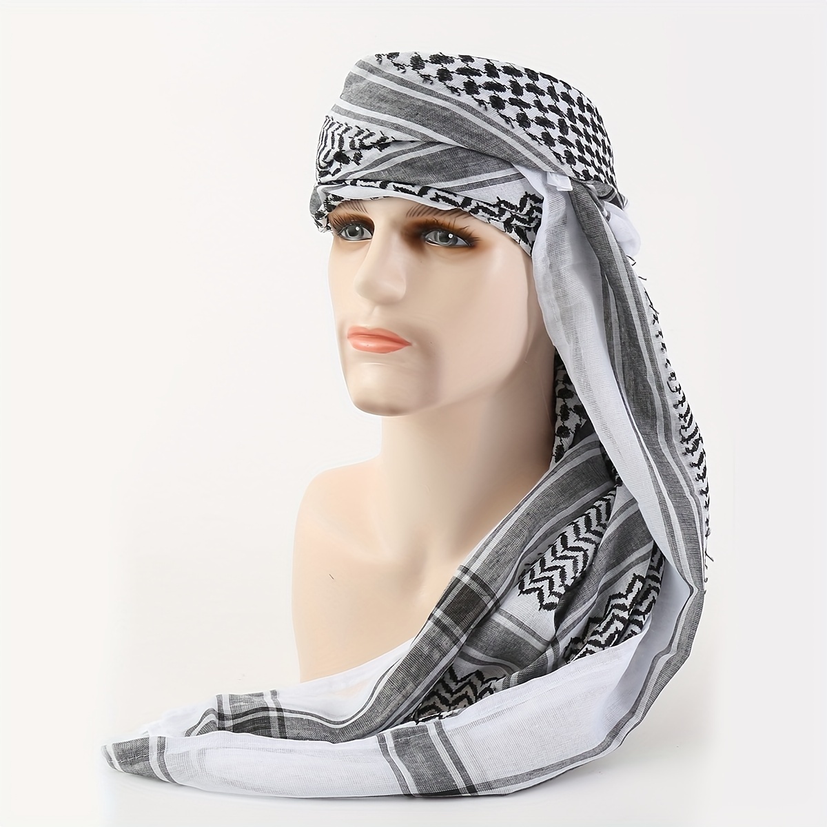Mens Large Arab Shemagh Headscarf Muslim Headcover Shawl Desert