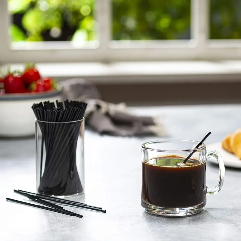 Black Comfy Package Coffee Cocktail Stirrers/straws - Temu
