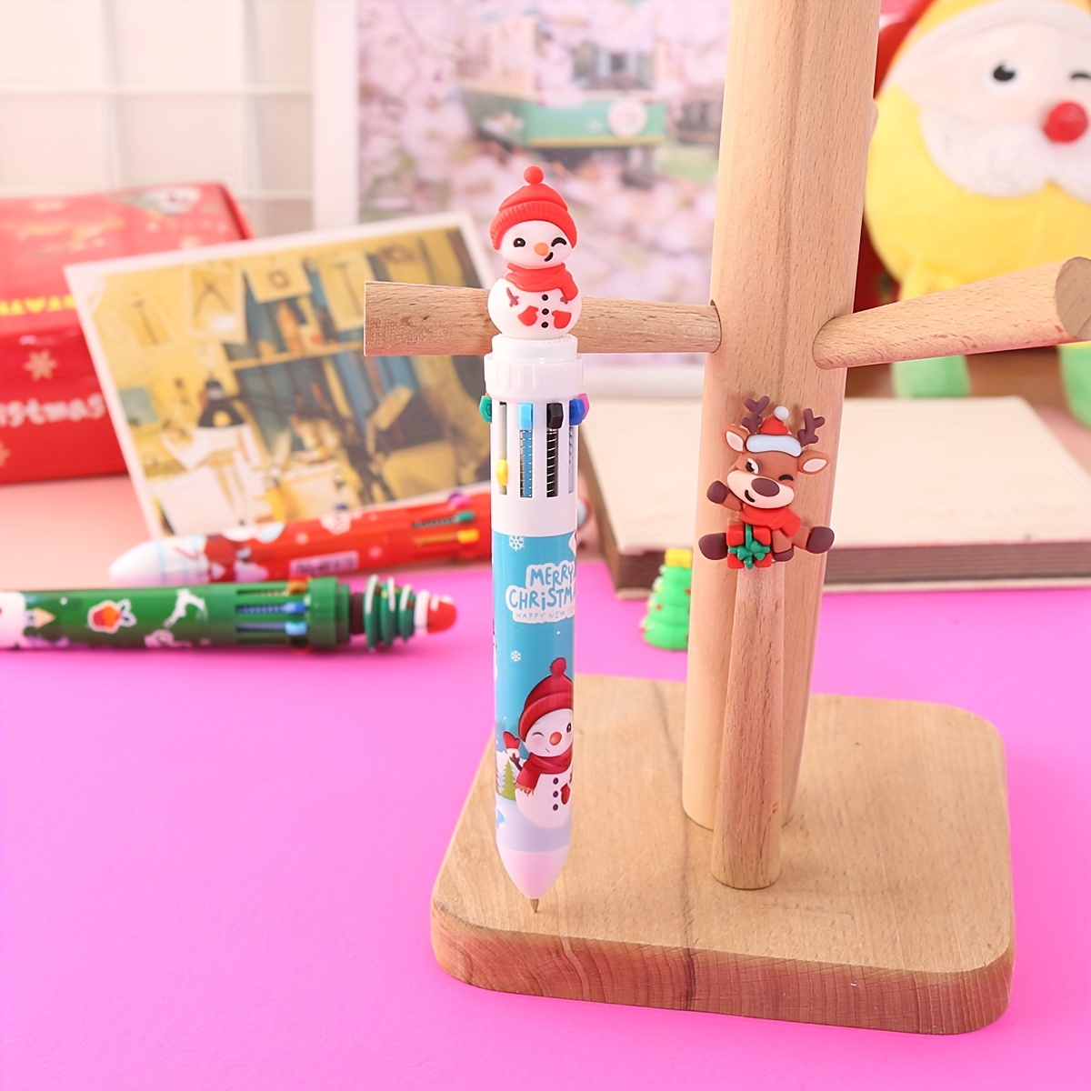 Cute Cartoon Animal Ballpoint Pens 10 Multicolored Pens Colorful