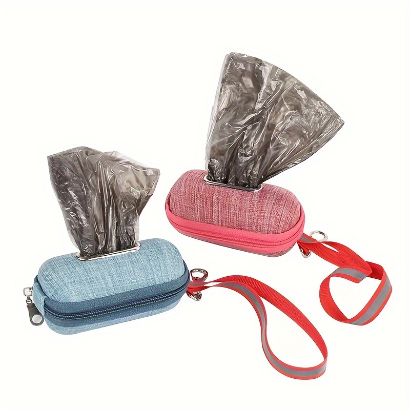 

Portable Pet Dog Poop Bag Dispenser With Pick-up Bag Holder, Rope, And Cleaning Garbage Accessories