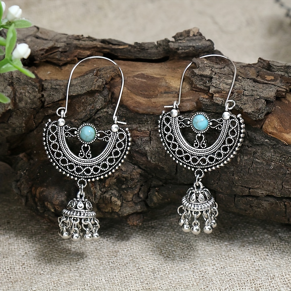 Fishhook Earrings Silver Plated Dangle Turquoise Women Bohemian Ethnic  Retro Jewelry, normal : : Clothing, Shoes & Accessories
