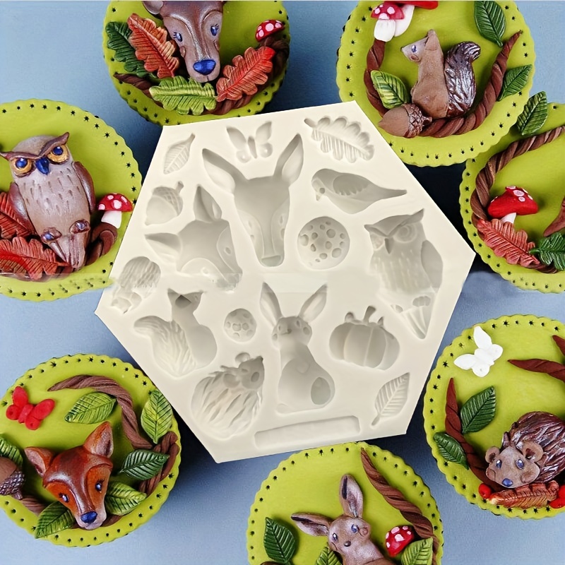 Animaux de la forêt Fondant Gâteau Décoration Moules Zoo Animaux Silicone  Moule Pour Chocolat Bonbons Cupcake Topper Suppliesl