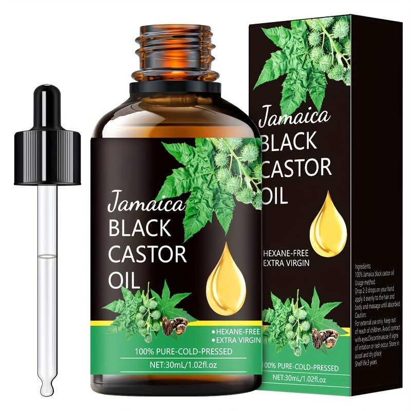 

30ml Jamaican Black Castor Massage Essential Oil, 100% Castor Essential Oil, Suitable For Facial, Body, And Hair Use, Used For Massage, Skin Care, Scraping, Bathing Essential Oil For Diffusers !