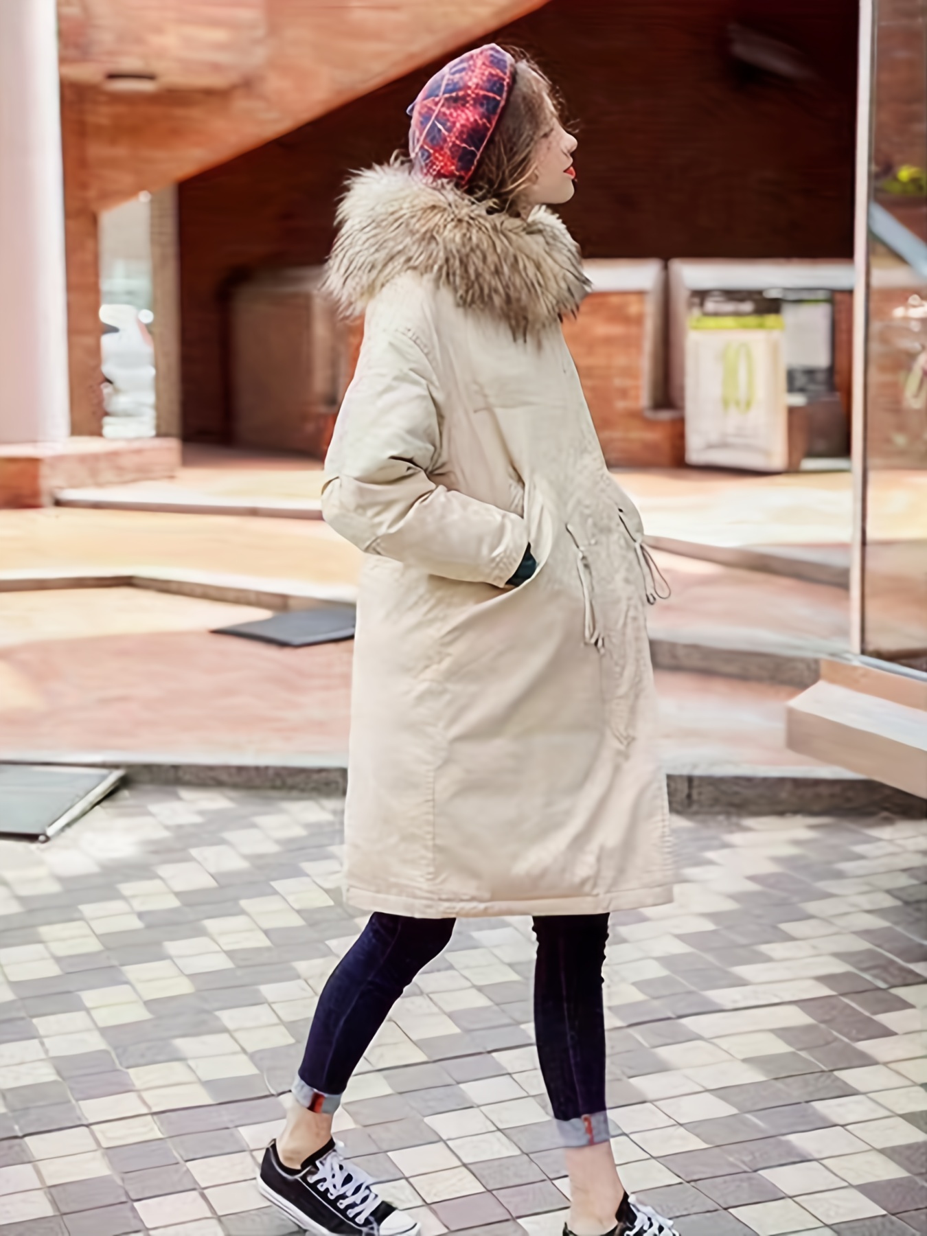 Solid Faux Fur Trucker Jacket, Casual Long Sleeve Jacket For Fall & Winter,  Women's Clothing - Temu
