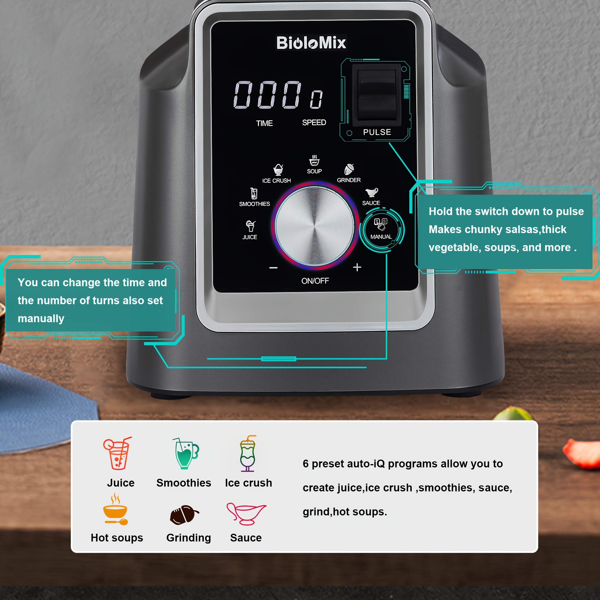 BioloMix Nutrimax BPA Free Heavy Duty Commercial Grade Blender