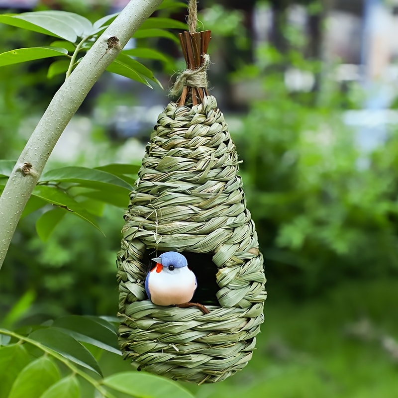 Nichoir à oiseaux suspendu : nid de paille fabriqué à la main pour une  utilisation en extérieur - Temu France