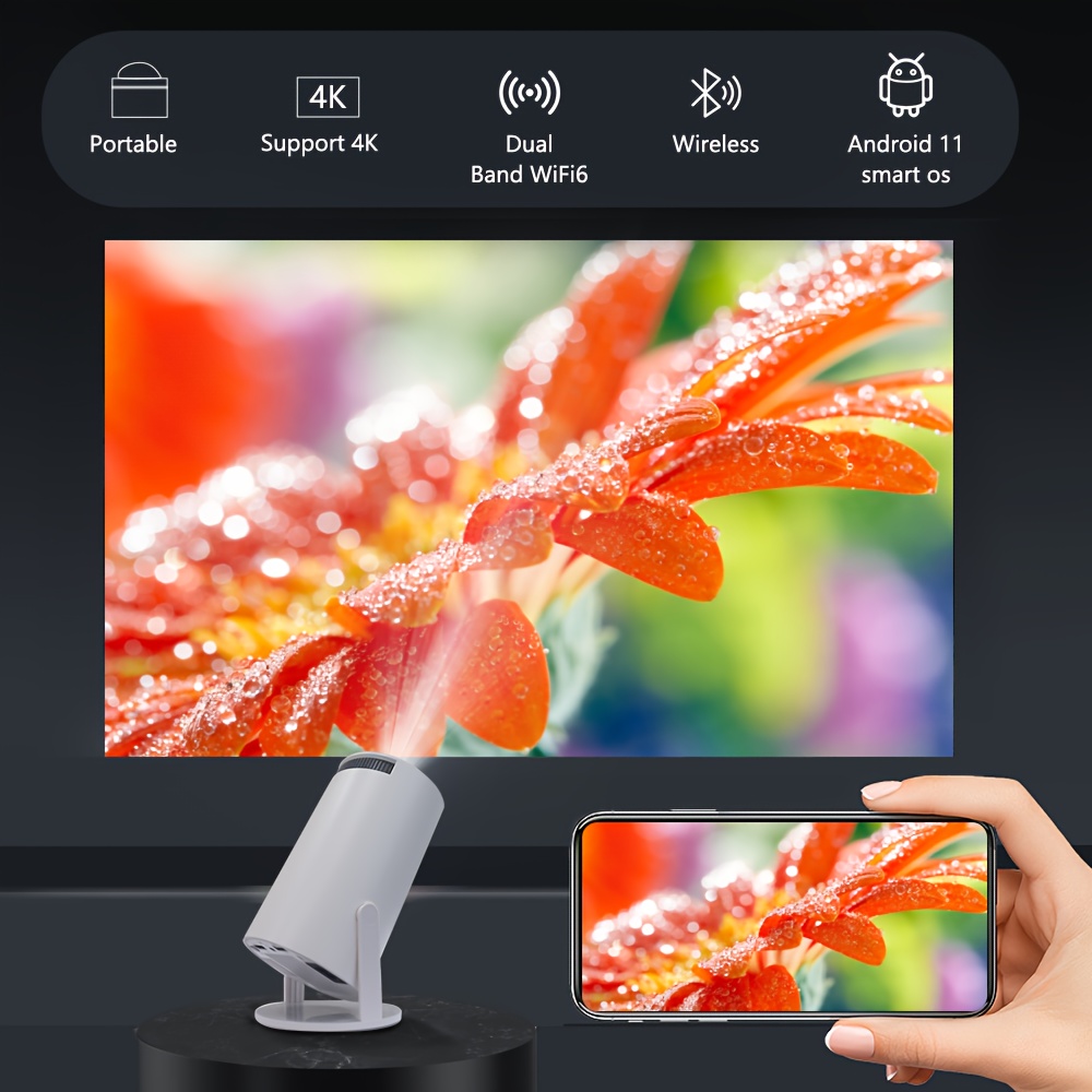 Proyector Inteligente Hy300 Mini Android 11.0 Doble Wifi - Temu