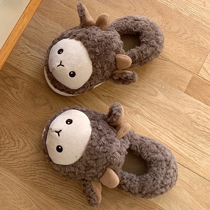 Otter One | Fuzzy Non-Slip Cute Slippers for Women, Size Small