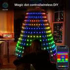 luz de de navidad led inteligente de 7 pies, animado de varios colores con 400 leds, control remoto y de aplicación, sincronización de , 12 , uso interior/exterior, impermeable, micrófono incorporado, alimentación de 110v-130v, enchufe de . uu., inalámbrico, pilas de botón no recargables