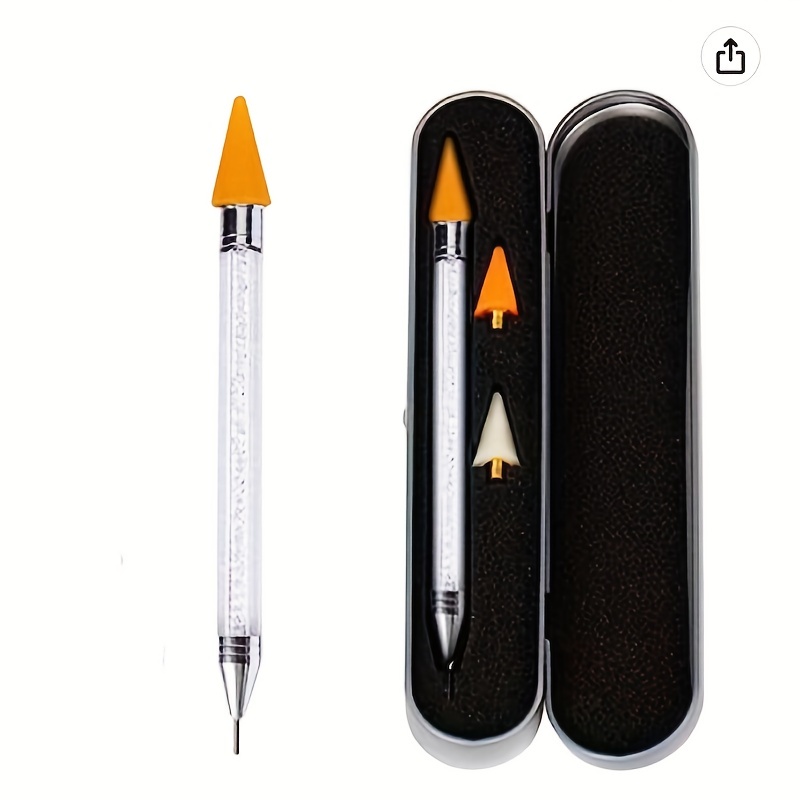 2 Pack Rhinestone Picker Dotting Pen, Dual-Ended Diamond Painting Wax  Pencil Gem