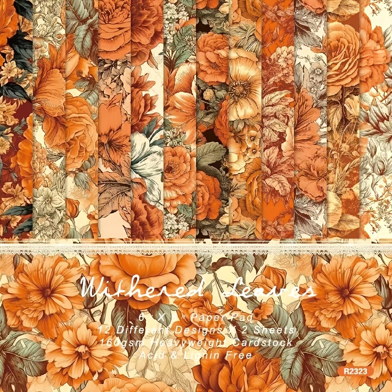 Fournitures d'automne pour scrapbooking, 24 feuilles, 12 motifs