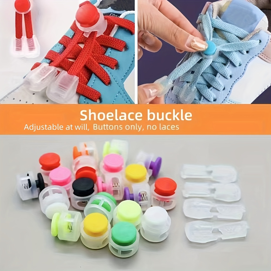 Buy Wixine 20Pcs Shoe Lace Shoelace Buckle Rope Clamp Cord Lock Stopper Run  Sports Clips at