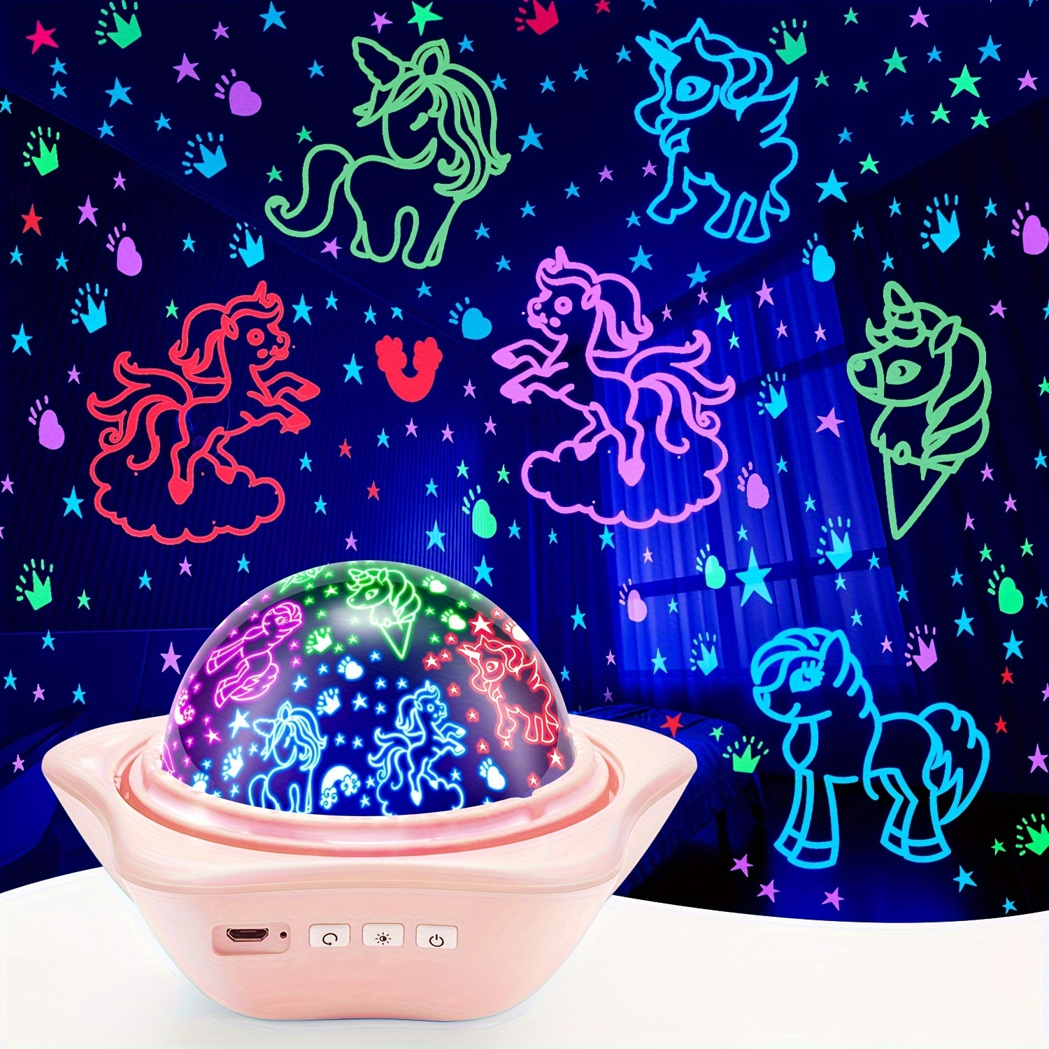 Rotating LED Light Projector Kid Baby Starry Sky Mood Lamp Xmas