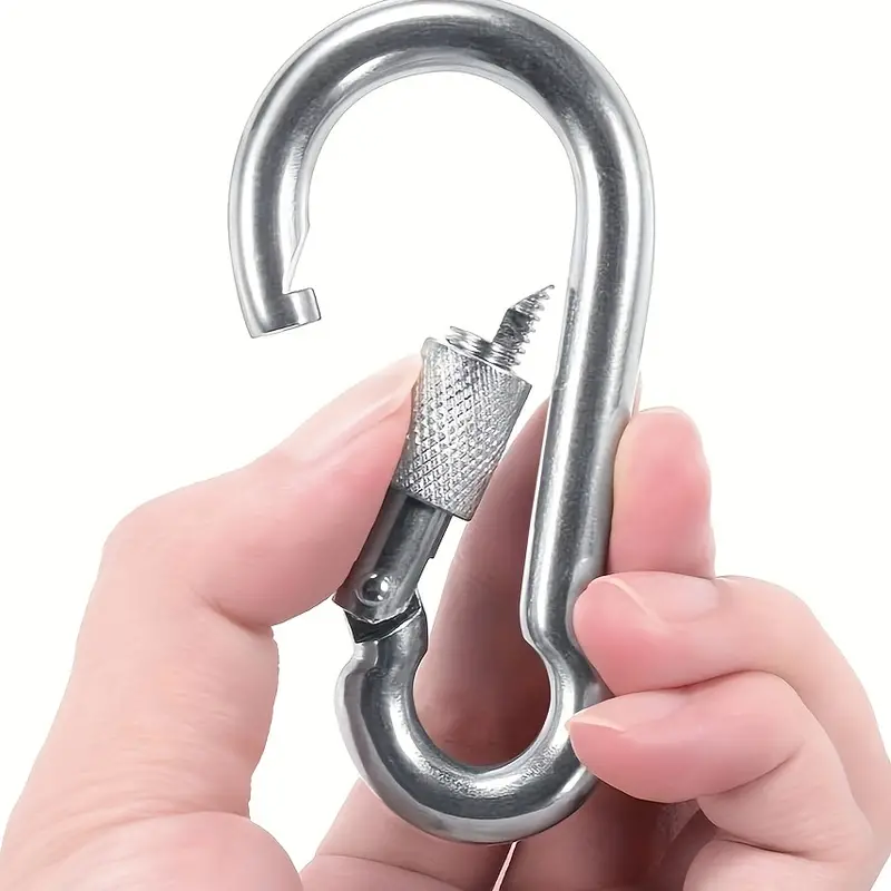 Large Locking Carabiner Heavy Duty Metal Spring Snap Hooks Stainless Steel  Screw Locking Buckle Home Gym Outdoor Camping Lifting Hanging - Sports &  Outdoors - Temu Canada