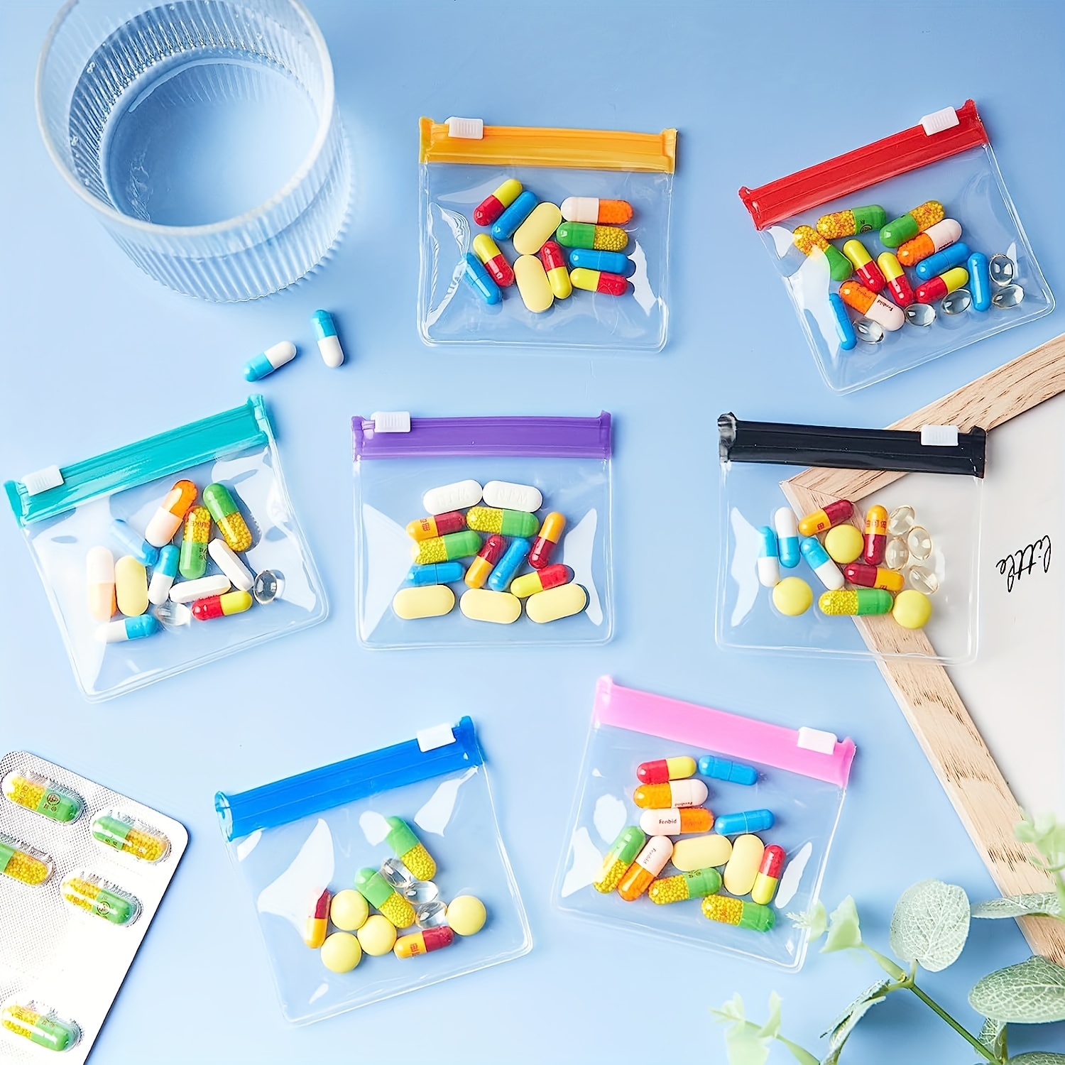 35Pcs Portable Pill Pouches for Medicine Travel, Reusable Tiny