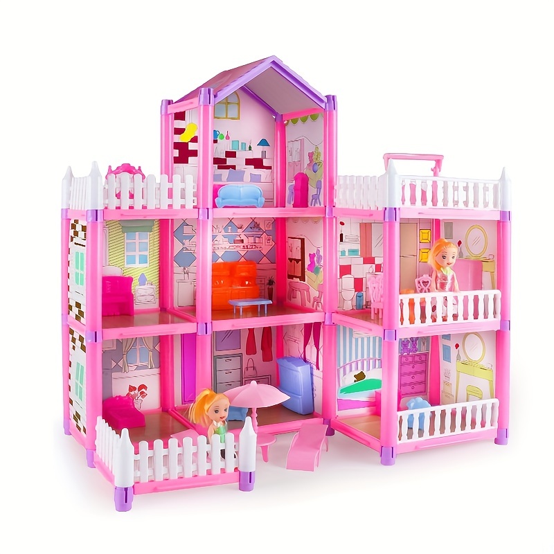 New Big Size Girls Princess Villa Toy Handmade Doll House Castle DIY House  Toy Dollhouse Birthday Gifts Educational Toys