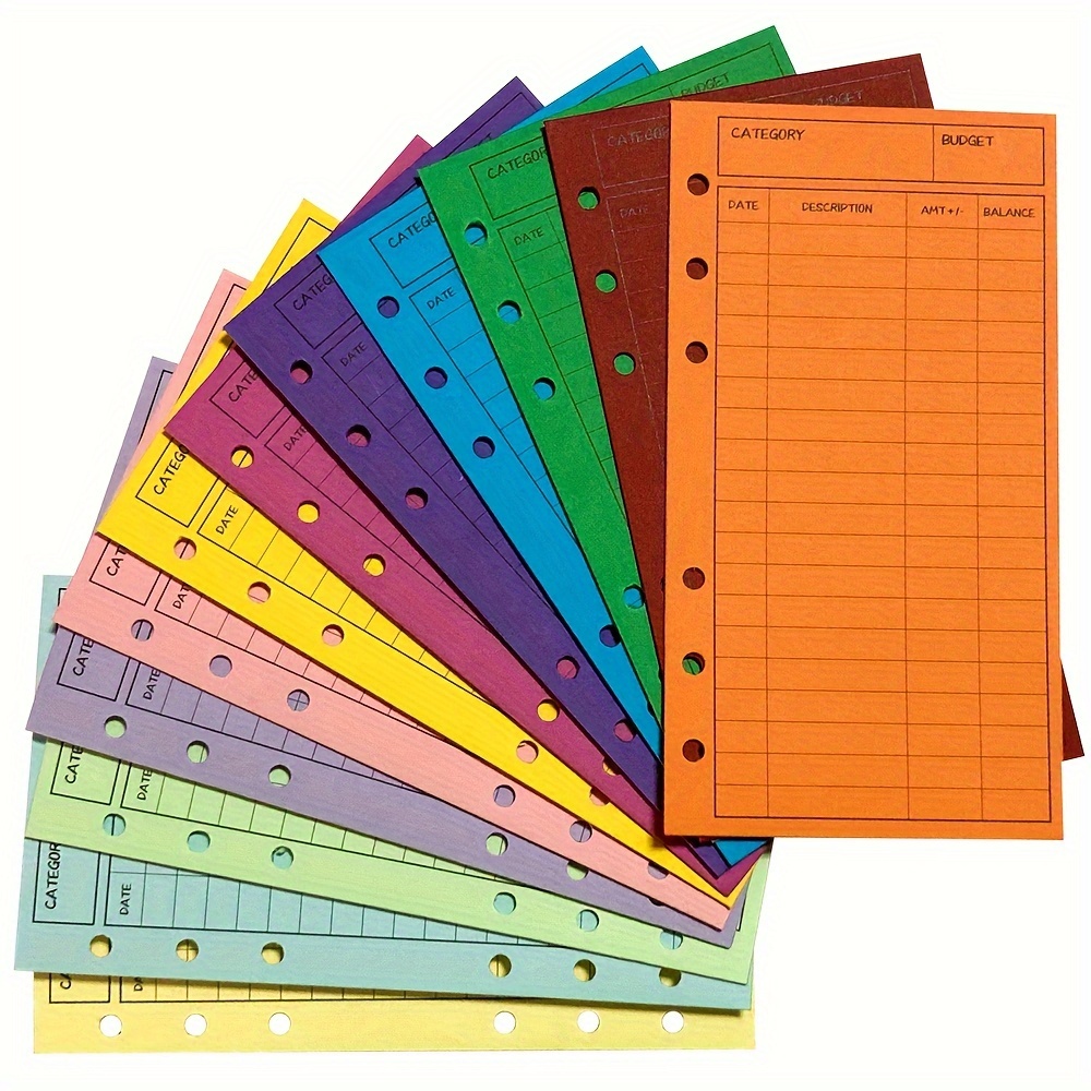 ABC life Sobres de efectivo de plástico para sistema de presupuesto, sobres  de dinero para presupuestos y ahorros, paquete de 12 unidades de colores