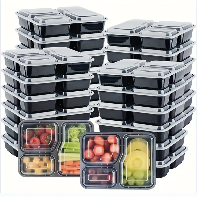 Bento Lunch Box Reusable 3 Compartment Food Container For - Temu