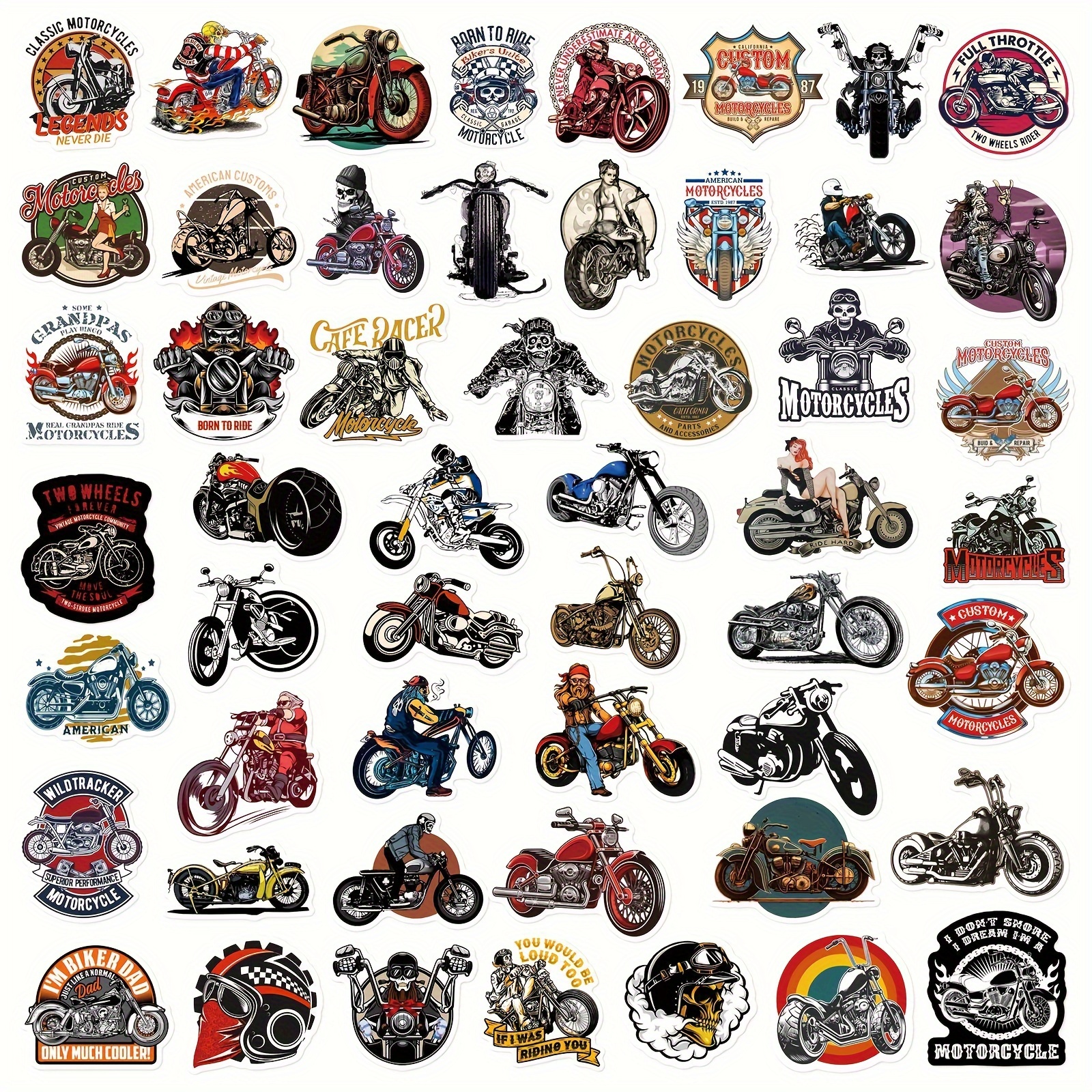 Cool Motorcycle Theme Stickers,vinyl Waterproof Stickers For Water Bottle,  Laptop, Scarpbook, Skateboards, Sticker Packs - Temu Denmark