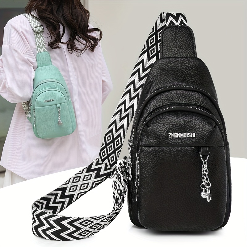 Fashion Quilted Crossbody Bag, Trendy Pu Fanny Pack, Women's Casual Chest  Sling Bag & Shoulder Belt Purse - Temu