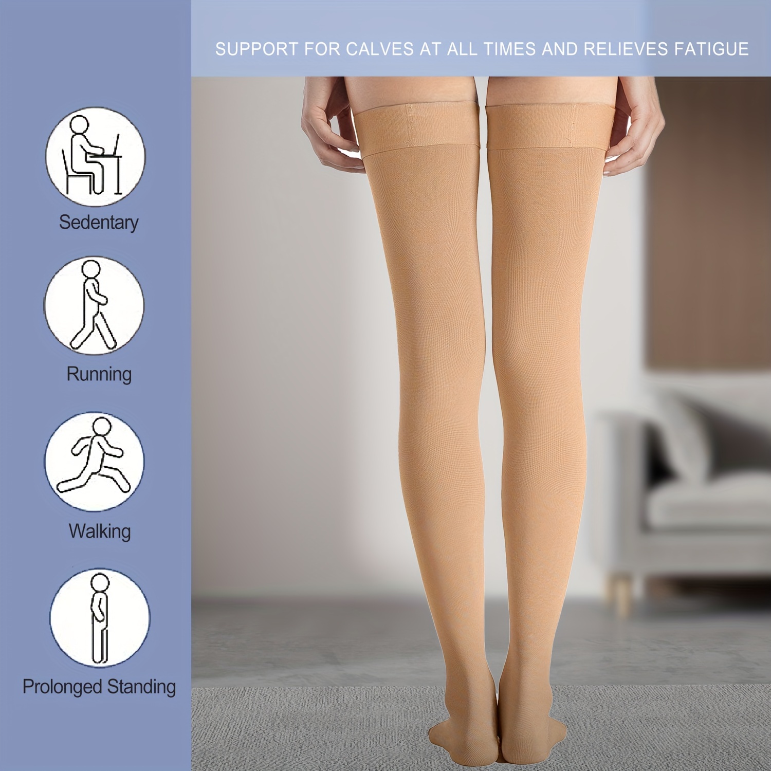 1Pair Calf Compression Sleeve for Men & Women,Footless Compression Socks  23-32mmHg for Leg Support, Shin Splint, Varicose Veins