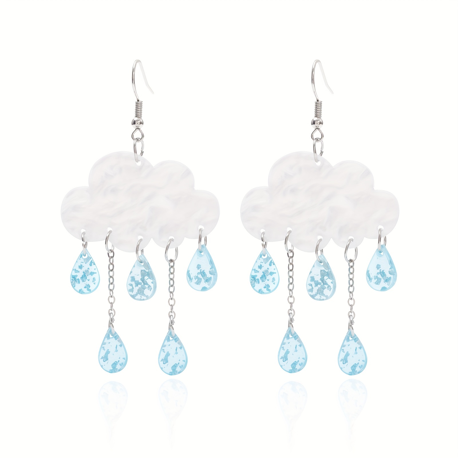 Cute White Cloud Earrings For Women Girls Jewelry Resin Cartoon