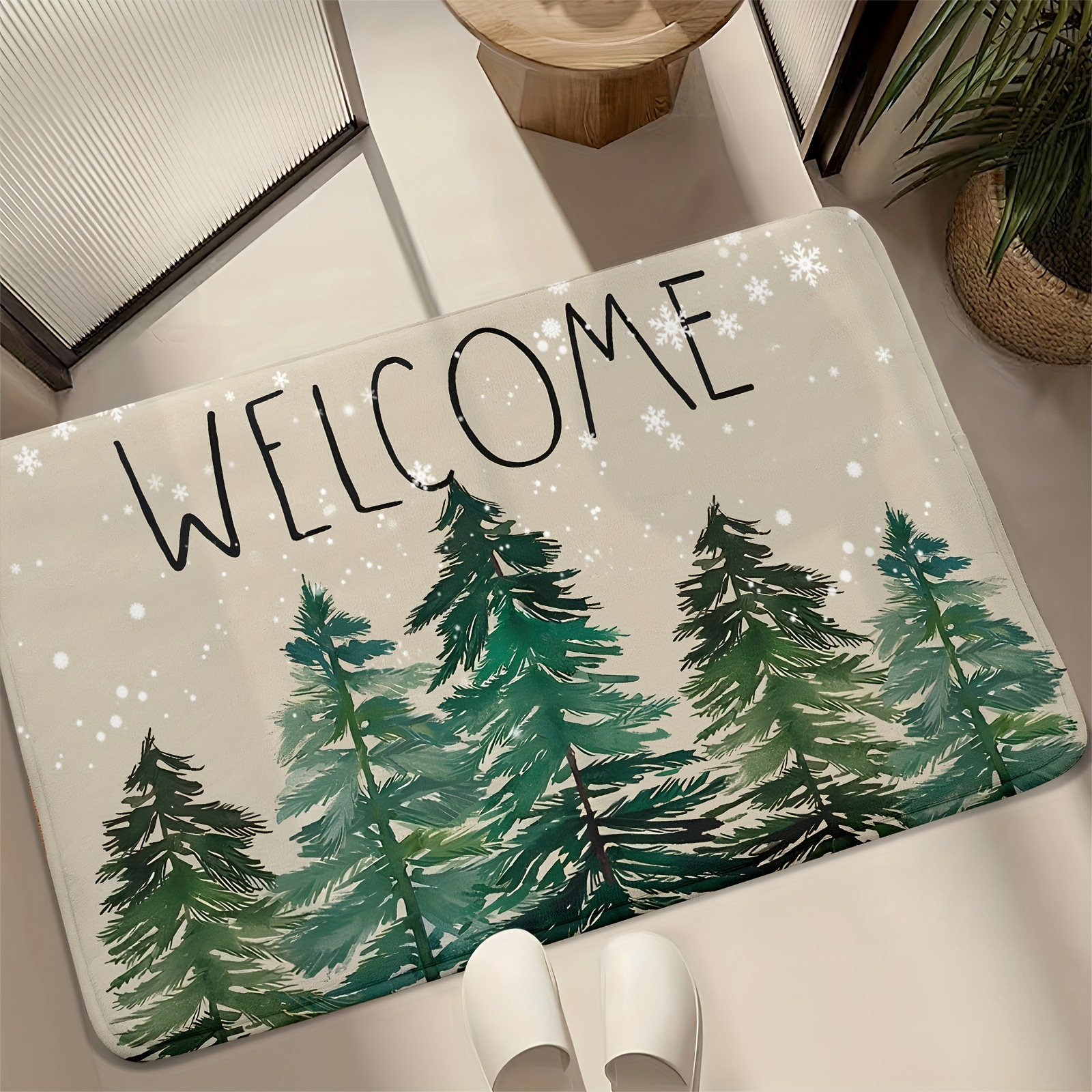 Non Slip Merry Christmas Decorative Mats Rugs Welcome - Temu