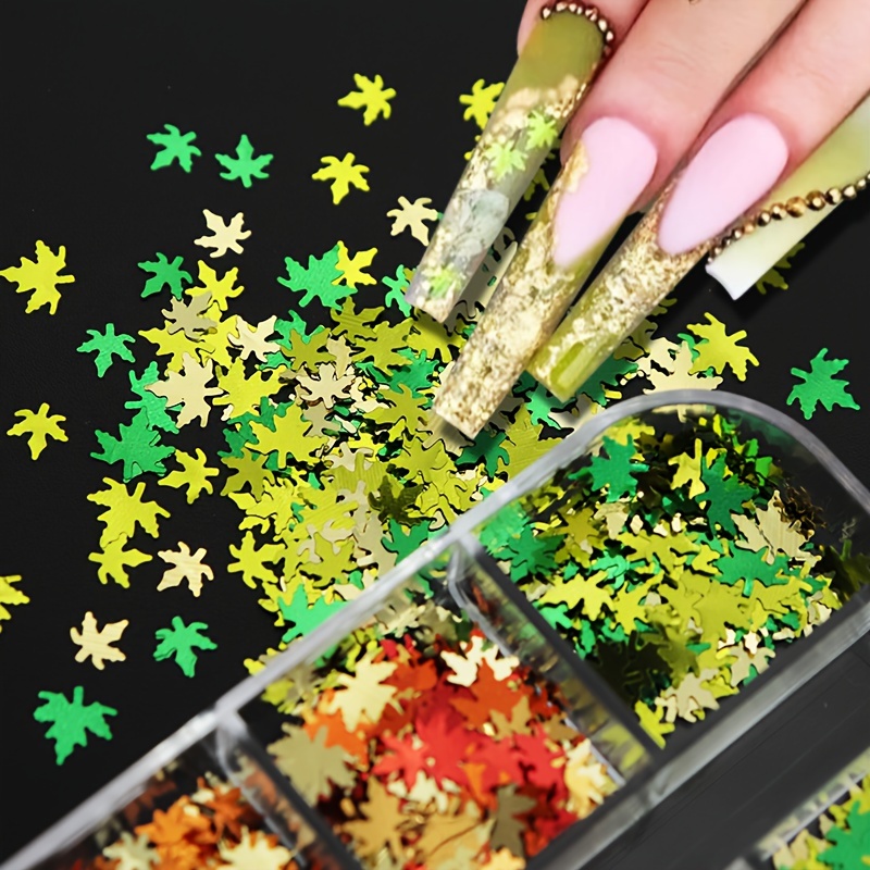 Maple Leaves Glitter Sequins Mix Size Epoxy Resin Filling - Temu