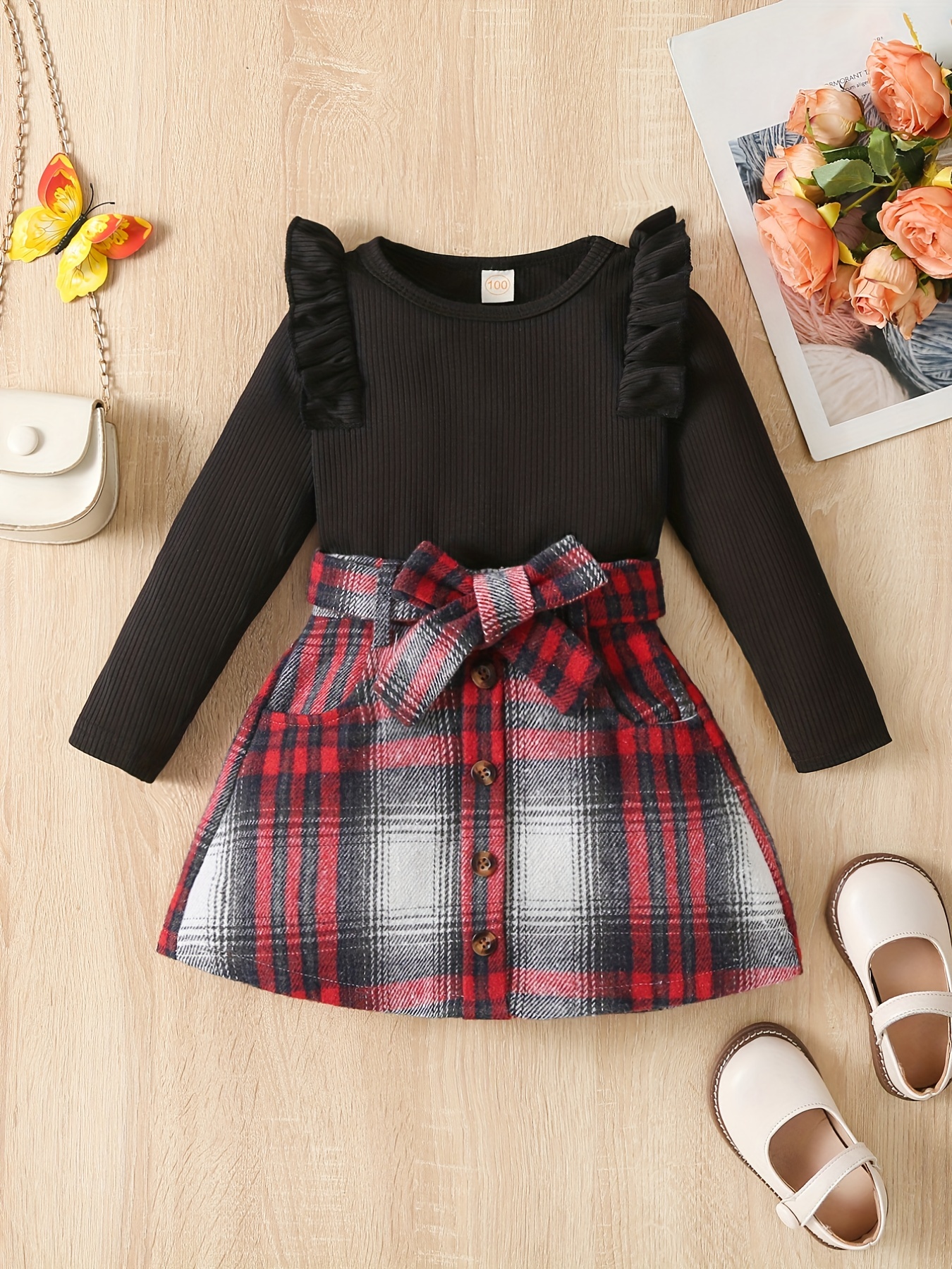 Plaid Skirt - Red/plaid - Kids