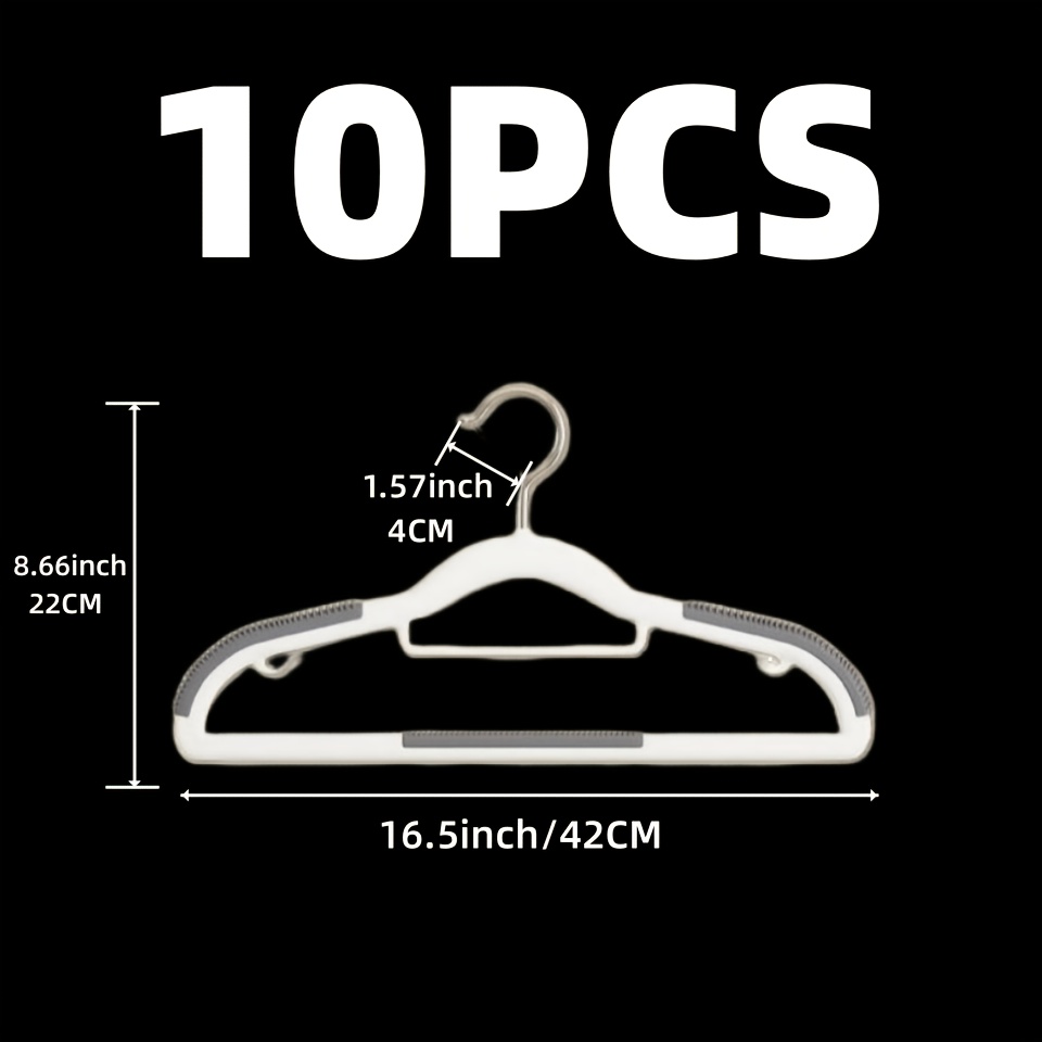 Plastic Clothes Hangers With Anti-slip Rubber, Non-slip Clothes Racks, Heavy  Duty Coat Hangers For Closet, Laundry Hangers For Adult Coat, Suit, Dress,  Household Storage Organizer For Bedroom, Bathroom - Temu