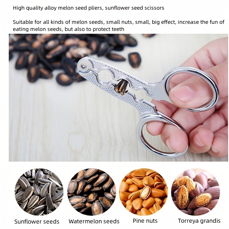 Peanut Shell Opener Stainless Steel Nut Cracker Melon Seeds Plier Pine Nuts Peeling  Tool Kitchen Gadgets