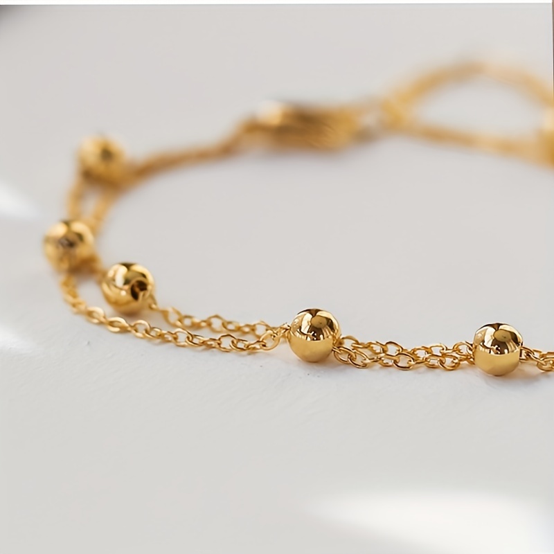 Round Golden Ladies Double Layer Brass Artificial Bracelet, Casual