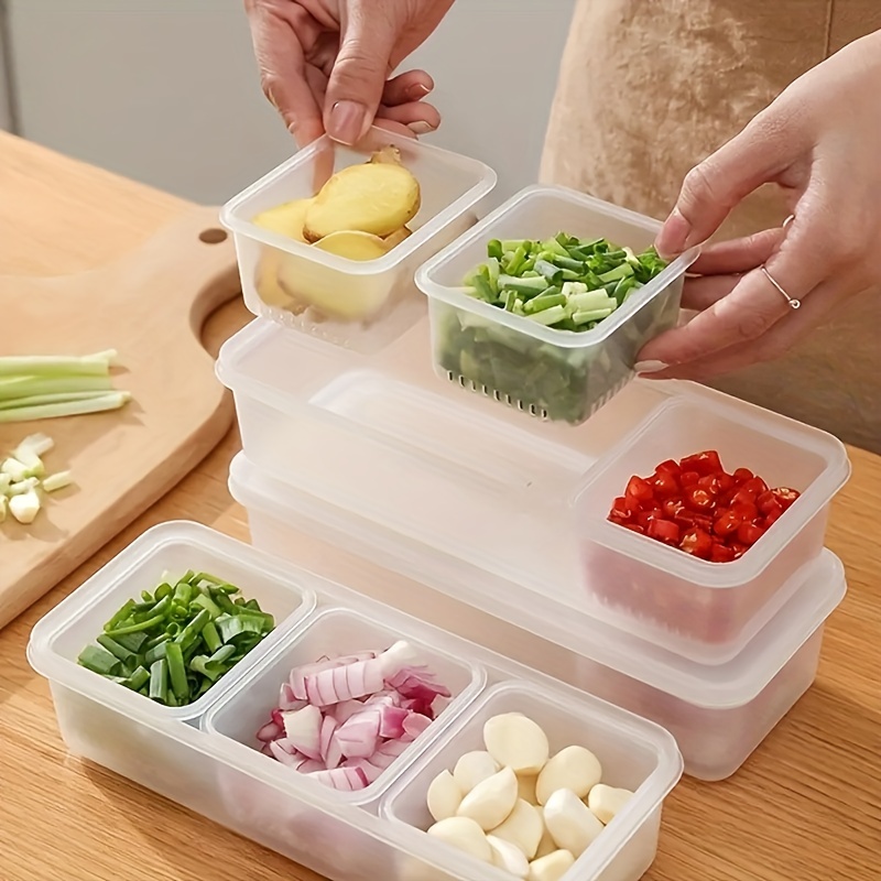 Reusable Fridge Food Storage Container With Lids - Double Layer