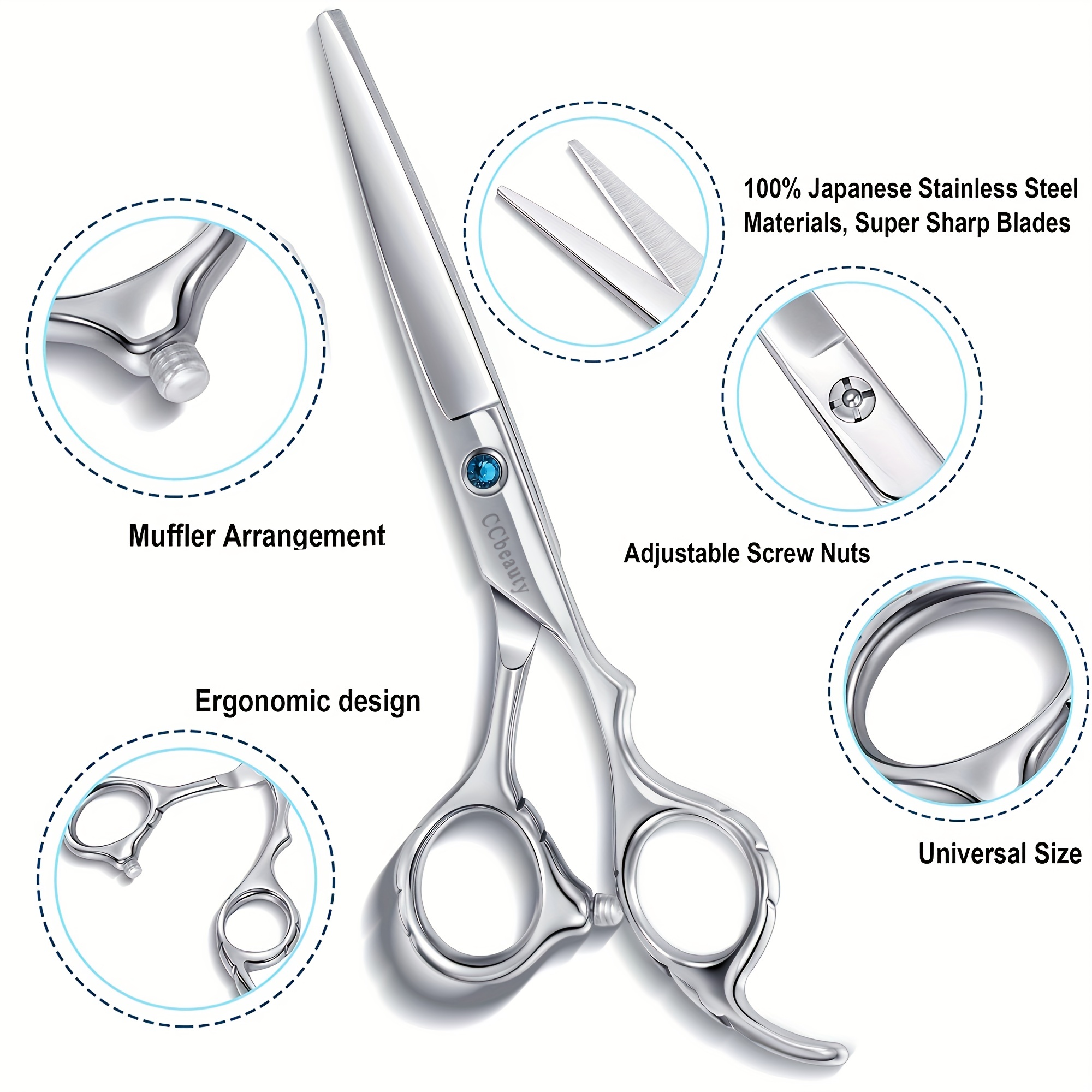 6 Stainless Steel Professional Hair Scissors